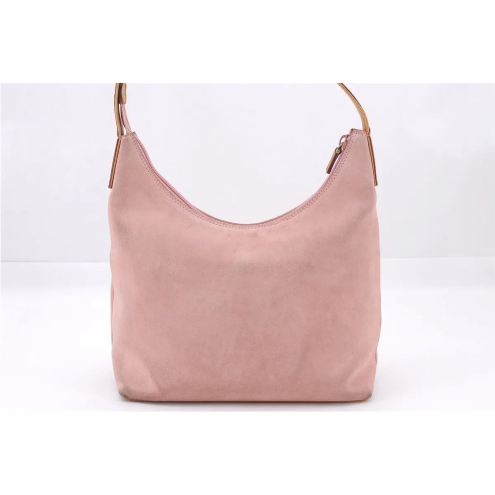 Authentic GUCCI Vintage Shoulder Hand Bag Purse Suede Leather 0013386 Pink